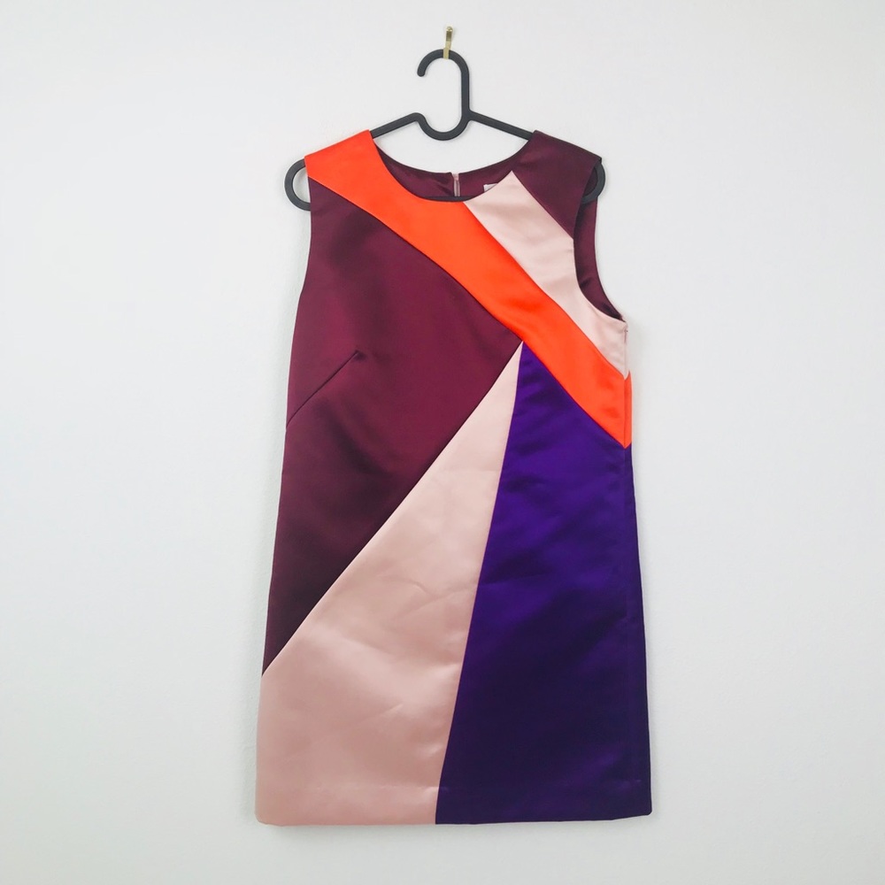 MILLY Peau de Soie Seamed Shift Dress
